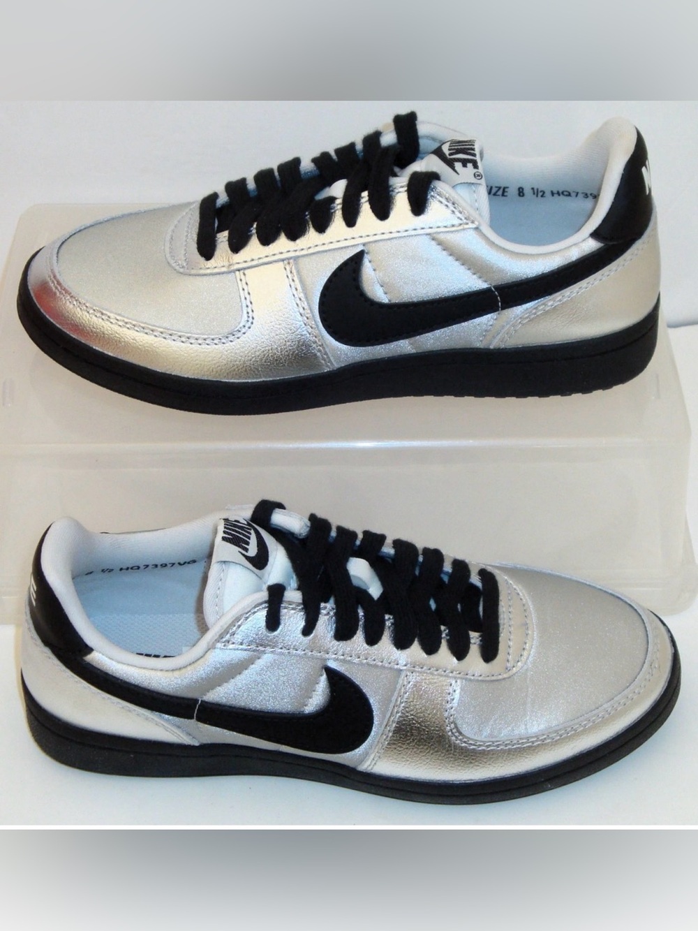 Nike Wmns Field General 82 'Metallic Silver Black' Women HQ7397-001 box no lid